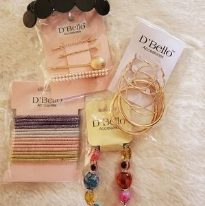 D'Bello Jewelry & Hair Accessories Bundle of 5